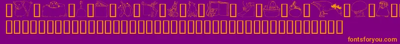GeWhimsicalAnimalsI Font – Orange Fonts on Purple Background
