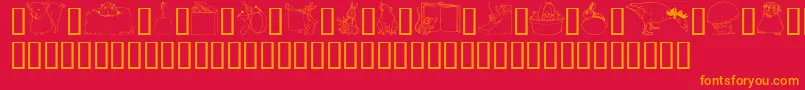 GeWhimsicalAnimalsI Font – Orange Fonts on Red Background