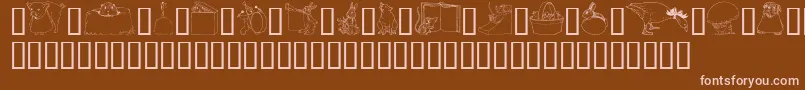 GeWhimsicalAnimalsI Font – Pink Fonts on Brown Background