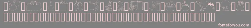 フォントGeWhimsicalAnimalsI – 灰色の背景にピンクのフォント