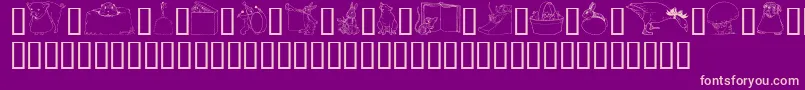 GeWhimsicalAnimalsI Font – Pink Fonts on Purple Background