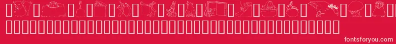 GeWhimsicalAnimalsI Font – Pink Fonts on Red Background
