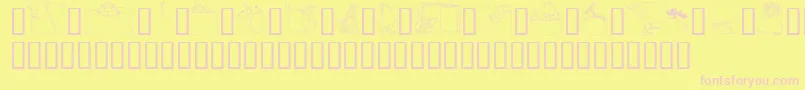 GeWhimsicalAnimalsI Font – Pink Fonts on Yellow Background