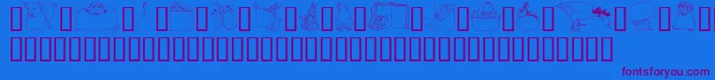 GeWhimsicalAnimalsI Font – Purple Fonts on Blue Background