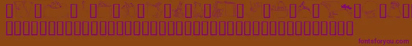 GeWhimsicalAnimalsI Font – Purple Fonts on Brown Background