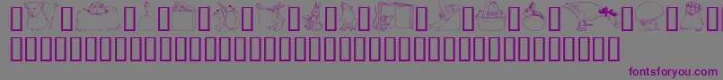 GeWhimsicalAnimalsI Font – Purple Fonts on Gray Background