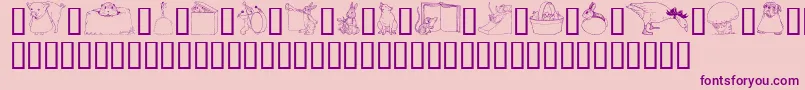 GeWhimsicalAnimalsI Font – Purple Fonts on Pink Background