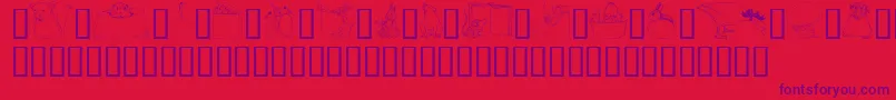 fuente GeWhimsicalAnimalsI – Fuentes Moradas Sobre Fondo Rojo