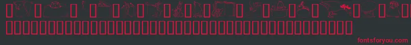 GeWhimsicalAnimalsI Font – Red Fonts on Black Background