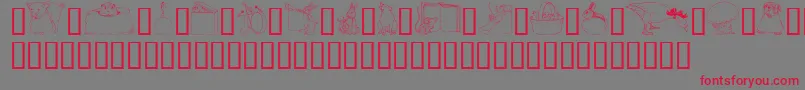 GeWhimsicalAnimalsI Font – Red Fonts on Gray Background