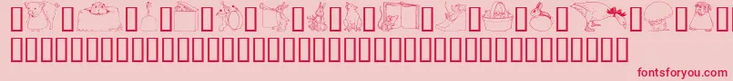 GeWhimsicalAnimalsI Font – Red Fonts on Pink Background