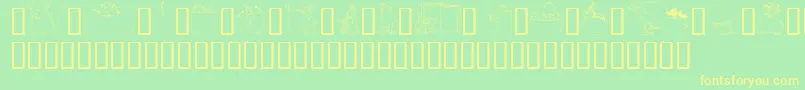 GeWhimsicalAnimalsI Font – Yellow Fonts on Green Background