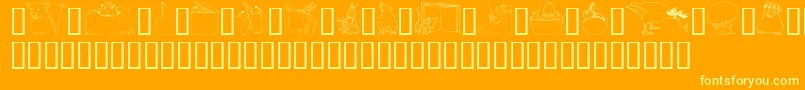 GeWhimsicalAnimalsI Font – Yellow Fonts on Orange Background