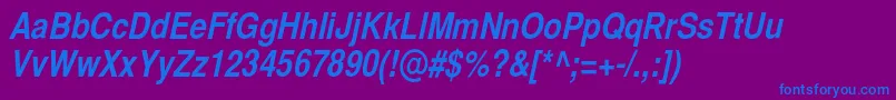 BastioncBolditalic Font – Blue Fonts on Purple Background