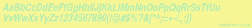 BastioncBolditalic Font – Green Fonts on Yellow Background