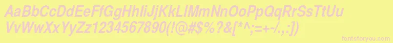 BastioncBolditalic Font – Pink Fonts on Yellow Background