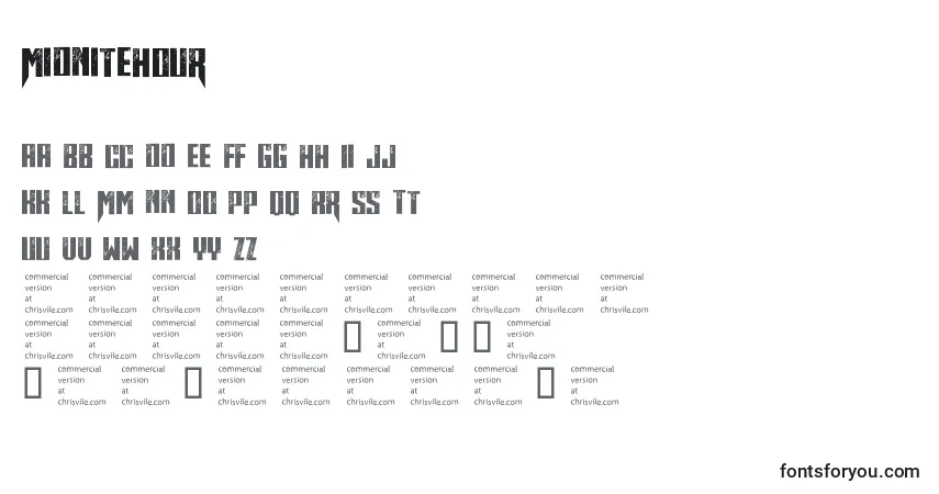 Midnitehour-fontti – aakkoset, numerot, erikoismerkit
