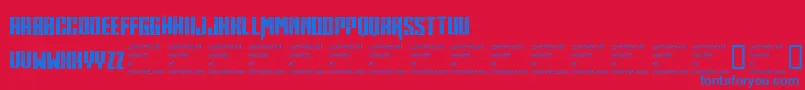 Midnitehour Font – Blue Fonts on Red Background