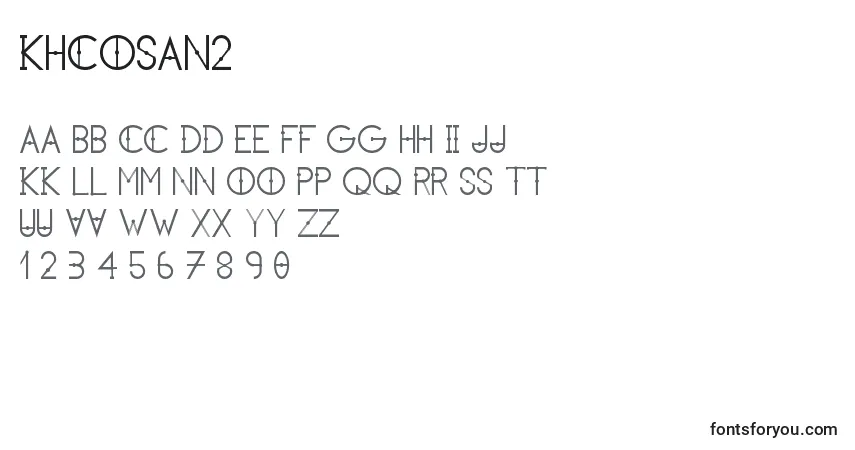 Czcionka KhCosan2 – alfabet, cyfry, specjalne znaki