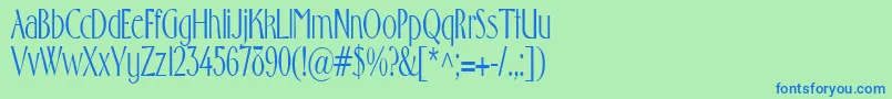 Gabrielcondensed Font – Blue Fonts on Green Background