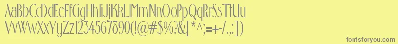 Gabrielcondensed Font – Gray Fonts on Yellow Background