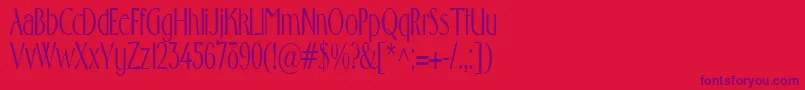 Gabrielcondensed Font – Purple Fonts on Red Background