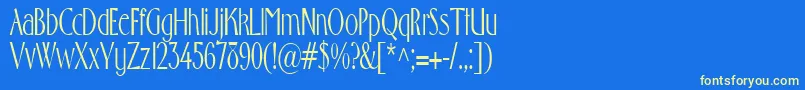 Gabrielcondensed Font – Yellow Fonts on Blue Background