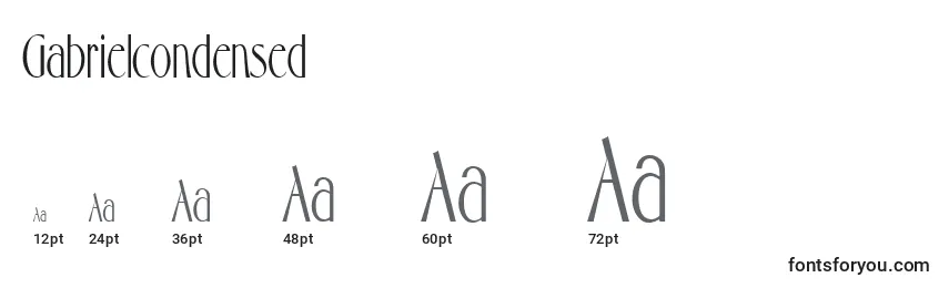 Gabrielcondensed Font Sizes