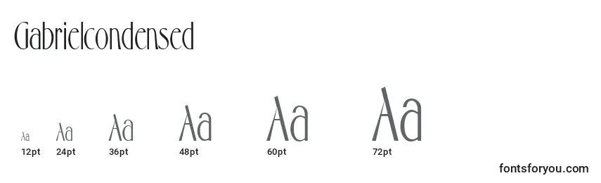 Gabrielcondensed-fontin koot