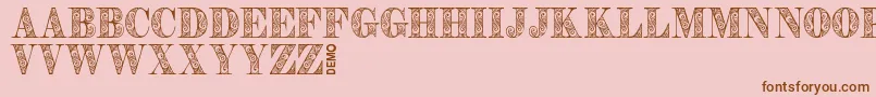 Fonte ZengoDemo – fontes marrons em um fundo rosa
