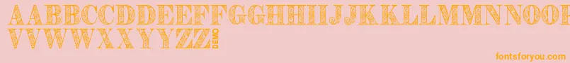 ZengoDemo-Schriftart – Orangefarbene Schriften auf rosa Hintergrund
