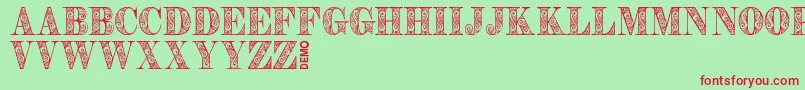 ZengoDemo-Schriftart – Rote Schriften auf grünem Hintergrund