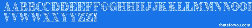 ZengoDemo-Schriftart – Weiße Schriften auf blauem Hintergrund