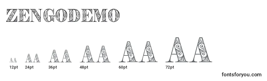 Размеры шрифта ZengoDemo
