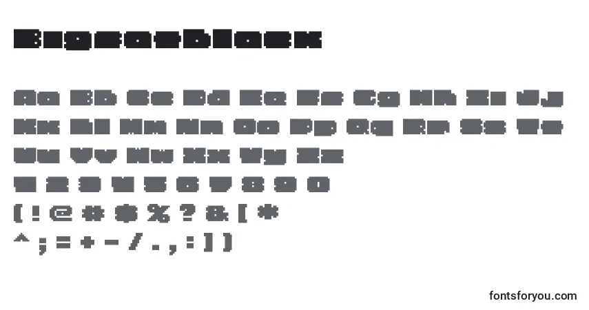 Шрифт Bigfatblack – алфавит, цифры, специальные символы