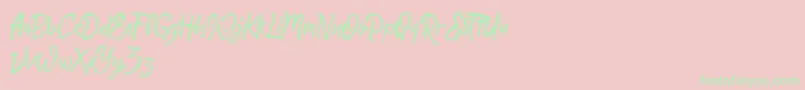 QuickSilverDemo Font – Green Fonts on Pink Background