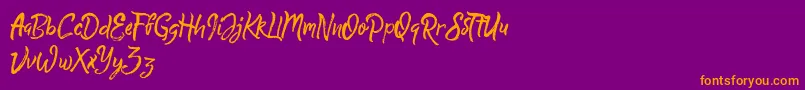 QuickSilverDemo Font – Orange Fonts on Purple Background