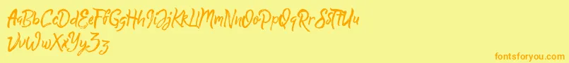 QuickSilverDemo Font – Orange Fonts on Yellow Background