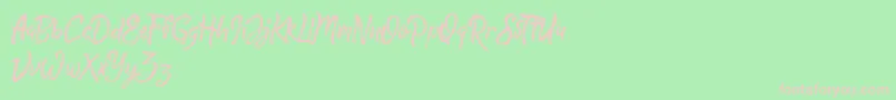 QuickSilverDemo Font – Pink Fonts on Green Background