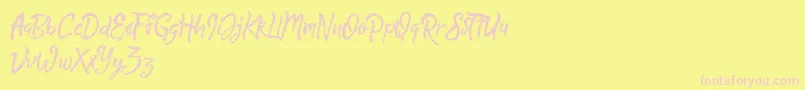 QuickSilverDemo Font – Pink Fonts on Yellow Background