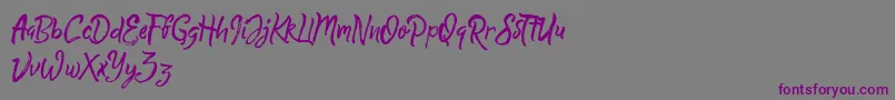 QuickSilverDemo Font – Purple Fonts on Gray Background