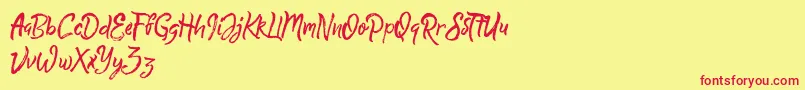 QuickSilverDemo Font – Red Fonts on Yellow Background