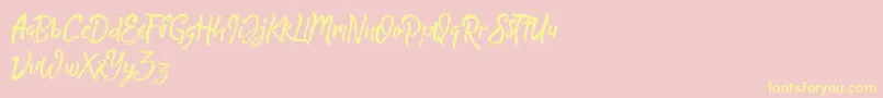 QuickSilverDemo Font – Yellow Fonts on Pink Background