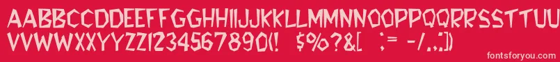 RoughewLight Font – Pink Fonts on Red Background