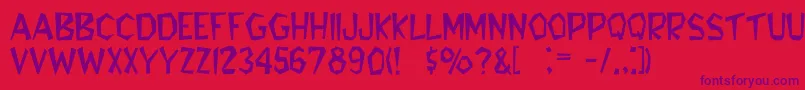 RoughewLight Font – Purple Fonts on Red Background