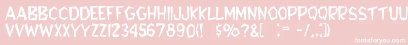 RoughewLight Font – White Fonts on Pink Background