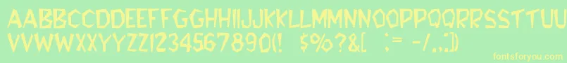 RoughewLight Font – Yellow Fonts on Green Background