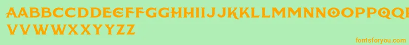 AmericanBreweryRough Font – Orange Fonts on Green Background