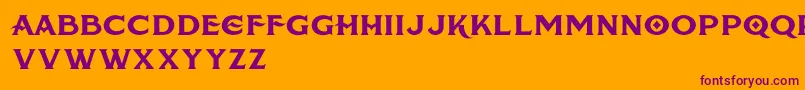 AmericanBreweryRough Font – Purple Fonts on Orange Background