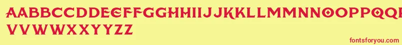 AmericanBreweryRough Font – Red Fonts on Yellow Background